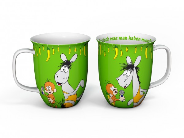 Kaffeebecher Äffle &amp; Pferdle in grün